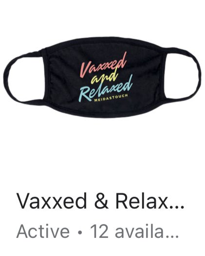 OMG!!! I had to check twice to make sure this wasn’t wrong! We only have *12* Vaxxed and Relaxed masks left. If you want one, get yours before we run out. Not sure if we’re gonna restock. store.meidastouch.com/collections/4t…