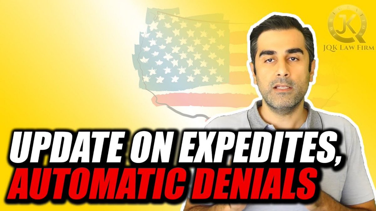 JQKLawFirm's tweet image. In this video, I answer the question:
New USCIS Update on Expedites, Automatic Denials and More!

📤 Share this video: youtu.be/7OEYRgMm6ug

#USCISInterview #USCISUpdates #USCIS #GreenCard #ImmigrationNews #ImmigrationLawyer