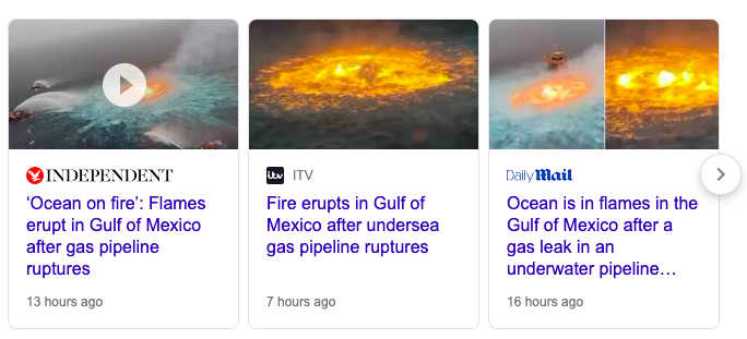 Pipeline rupture gulf of mexico Video shows