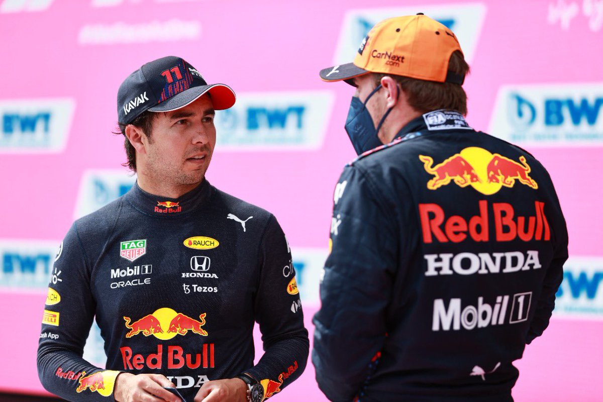 SChecoPerez's tweet photo. Un fin de semana complicado, estuvimos peleando mucho con el balance del auto. Pero tenemos un gran lugar para pelear por el 1-2 para @redbullracing 
A tough weekend so far, we struggled a lot with the car balance, but we’re in a great position to fight for the 1-2
#Checo200Races https://t.co/dg2CvXJwOq
