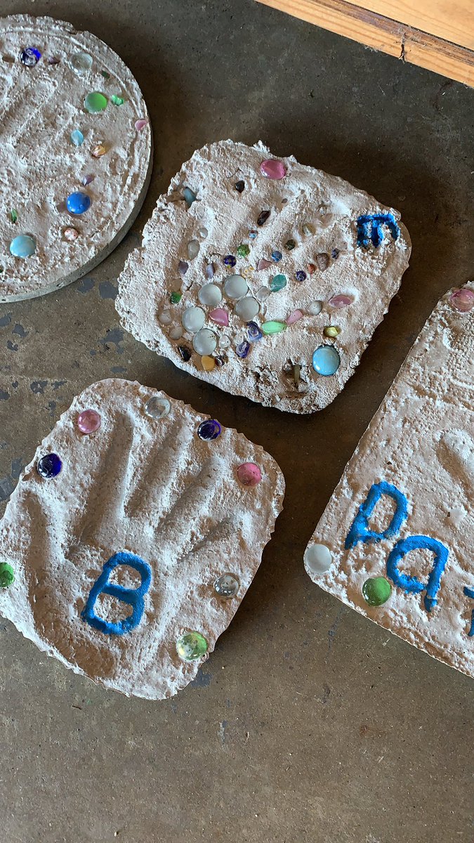 ImaginationStat's tweet image. Help us make 100 stepping stones for the pollinator garden every Saturday in July. #imaginationstationnc #pollinators