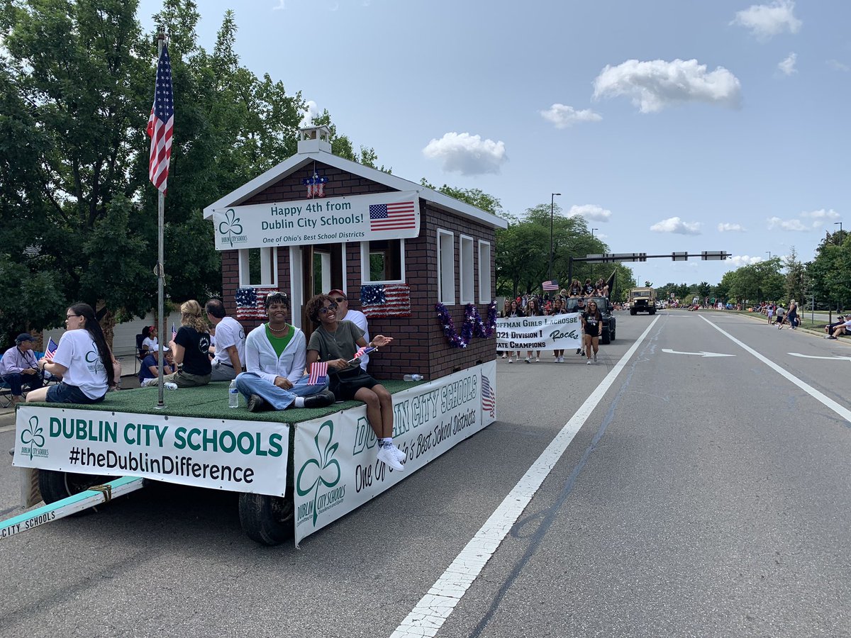 DublinSchools's tweet photo. We are happy to celebrate the Fourth of July in the parade in @DublinOhio! #theDublinDifference https://t.co/xYtqmhcyI0