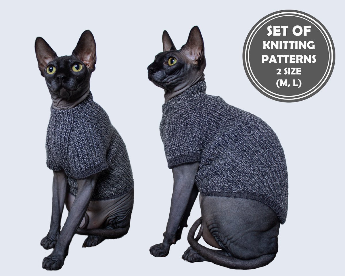 ClothesForCat's tweet photo. Excited to share the latest addition to my #etsy shop: SET OF 2 Cat seamless sweaters knitting patterns // 2 Size: M, L https://t.co/Gemrp13opY #birthday #halloween #knitting #catpatternpdf #catsweater #sphynxcatclothes #clothesforcat #catturtleneck #sweaterforsphynx https://t.co/zG7jKzvZnT