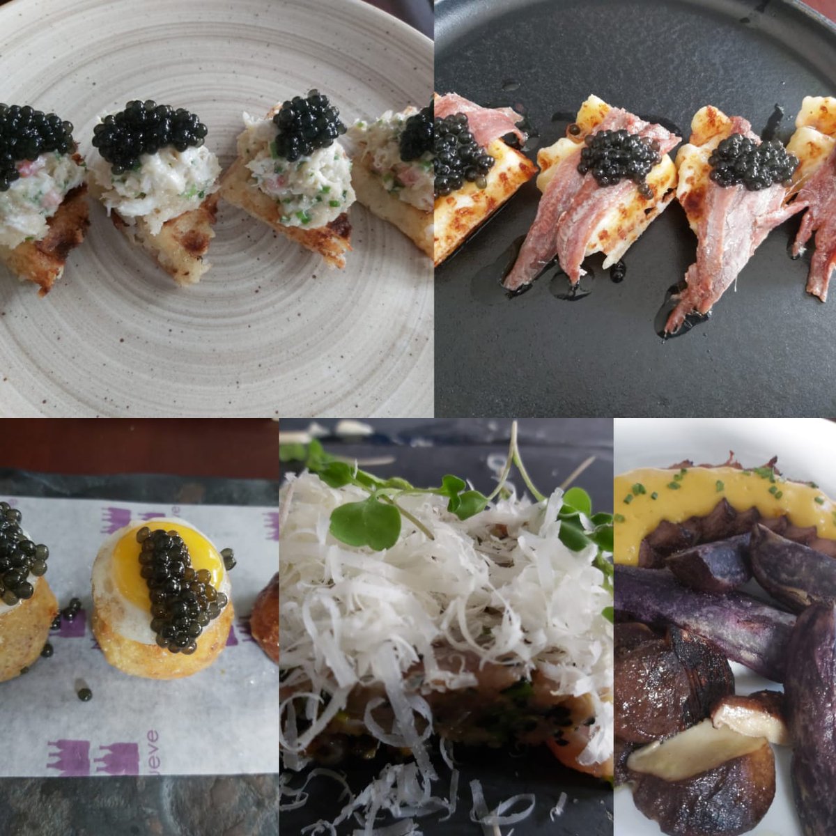 Almuerzo pre cumpleañero de la jefa. En <a href="/Nueve_rest/">RESTAURANTE NUEVE</a> . Nuestro amigo Pedro nos puso algunas cosas debajo de un caviar que llevamos nosotros. Algún día le contaré a <a href="/EVernacci/">Eric Vernacci</a> la historia del caviar. El es responsable.