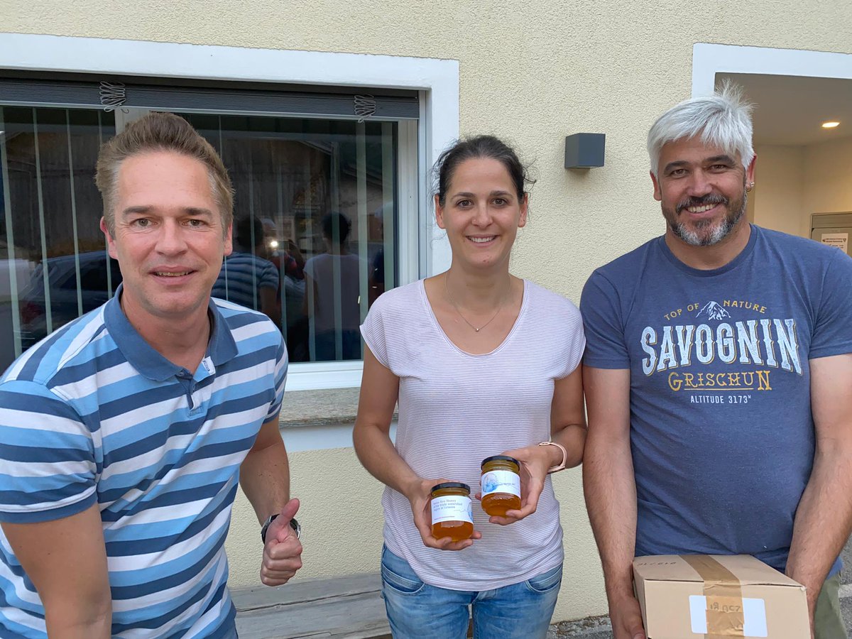 SwissAmbOSCE_UN's tweet photo. Yesterday, I had a call with Mario Cavigelli, President @CantonGrisons (CH), that is the guest of honour of the Swiss National Day celebrations in #MultilateralVienna. Grazcha fich. And Thomas Schmidt will bring honey from #Savognin for the invited guests to Vienna. https://t.co/SWHDtONx39