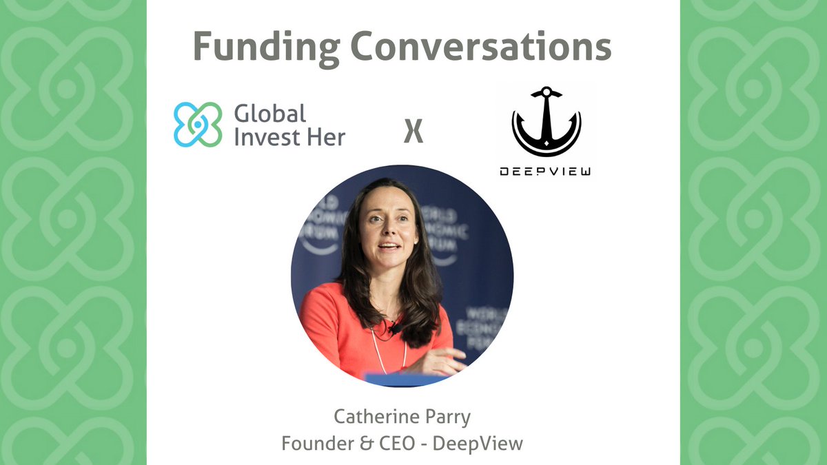 Calling all #FemaleFounders! Join our #FundingConversation Thursday, July 8 at 12pm EST/6pm CEST with <a href="/DeepView3/">DeepView</a> CEO Catherine Parry as she shares her journey, offers #funding tips, and answers your questions live! > bit.ly/FundingConvo-D… <a href="/globalinvesther/">Global Invest Her</a> #CommunityisCapital