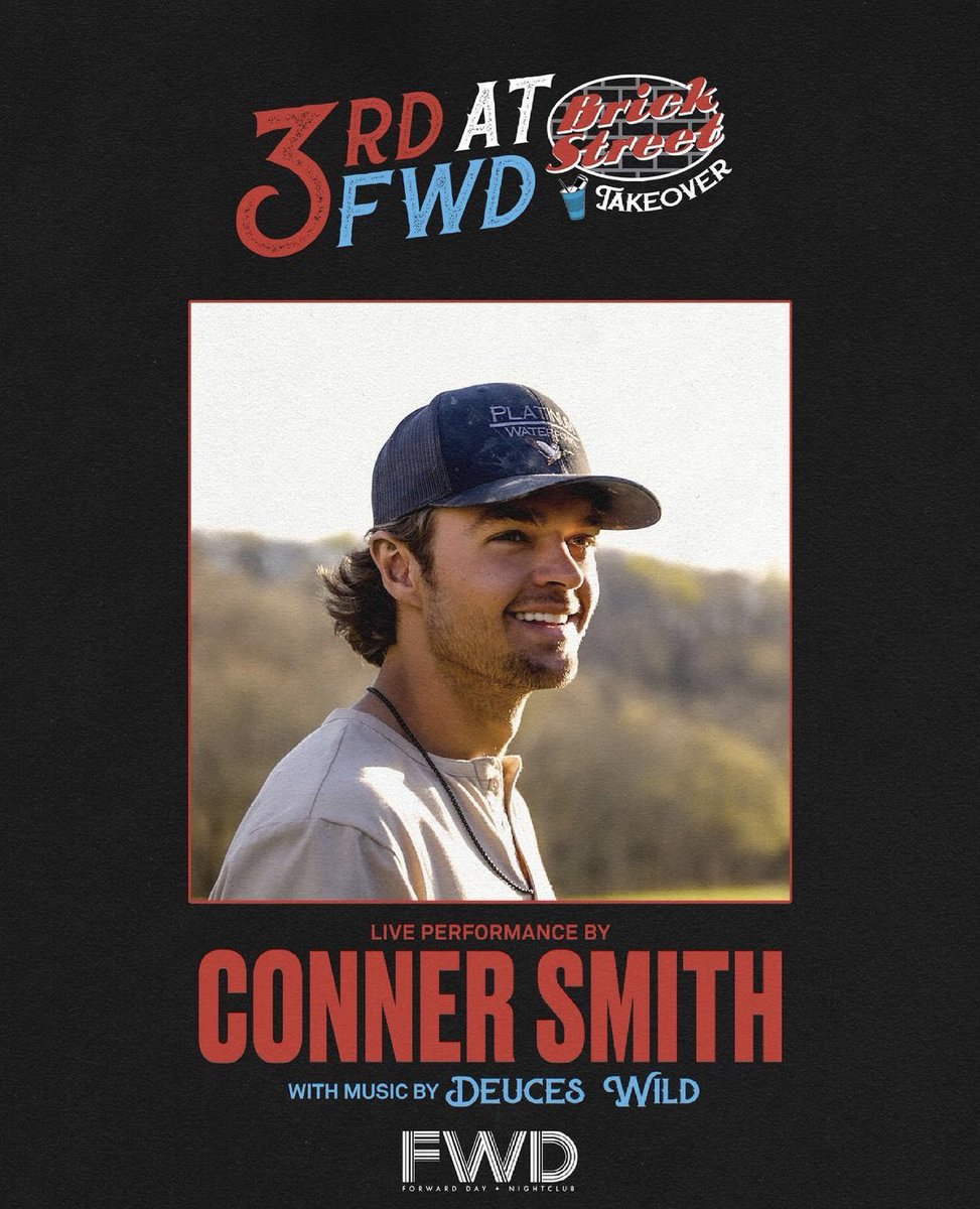 Cleveland, hear me out for 2 secs. Have I ever done you wrong? (Never) Drop what you’re doing today &amp; head to <a href="/FWDnightclub/">FWD Day + Nightclub</a>. <a href="/music_conner/">Conner Smith Music</a> is the next big thing. And by big I mean huge. Know how I know? In 5 years when he’s selling out arenas you can say you saw him at FWD