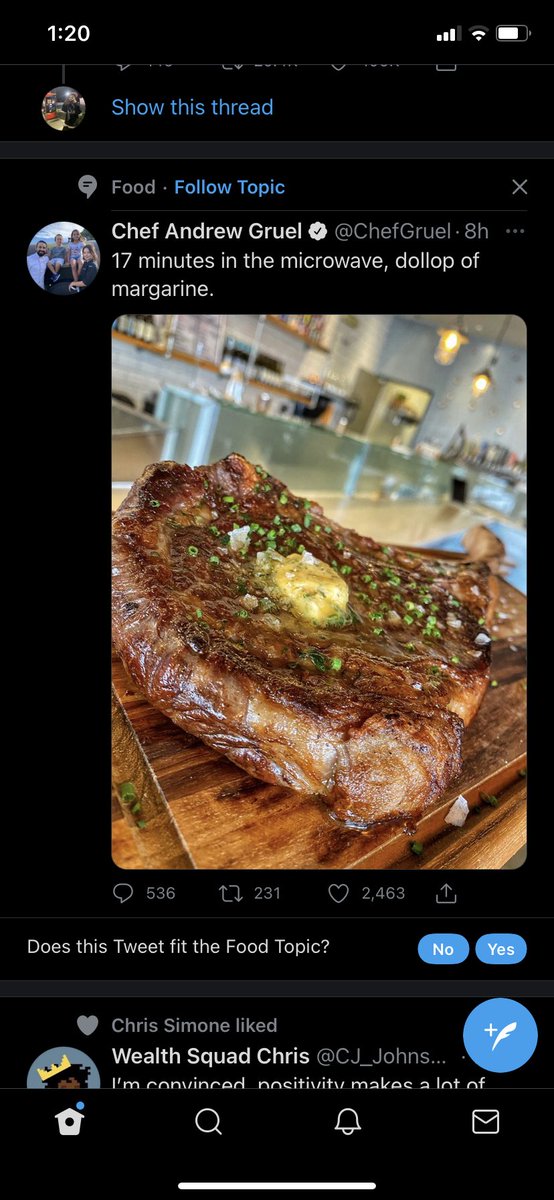 How could AI not see that yes, this fits the food topic???

<a href="/ChefGruel/">Chef Andrew Gruel</a>