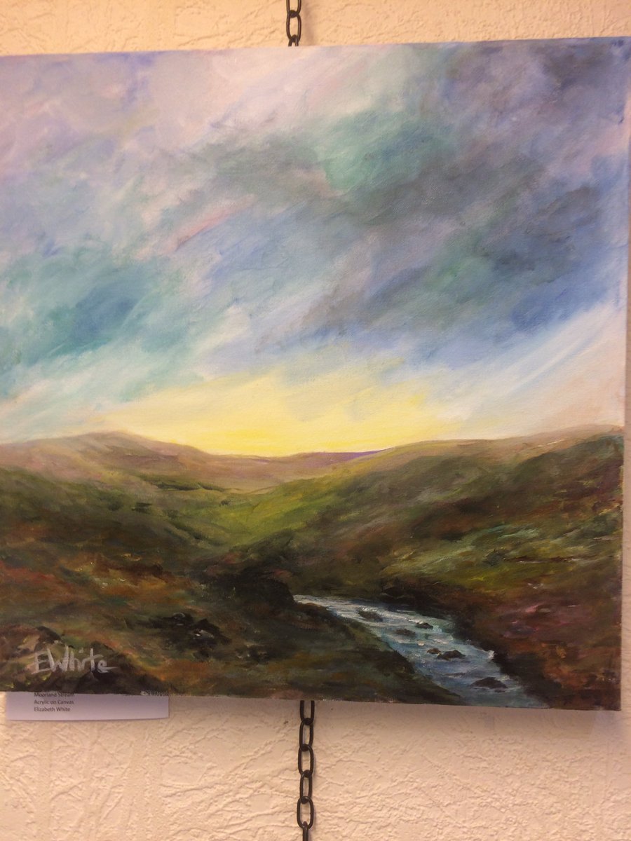 JEMsoc's tweet photo. Popped along to @littleboroughlo Coach House to check out Moorland Skies exhibition by @lizwhiteart and @CRainham bought Pennine Skies 1 (don’t tell Ken) on till 25th July, open daily 11 - 3pm Mon - Sat, 11:30-2:30pm Sun #art #culture @funding_arts @ace_national https://t.co/CyUGzIAYvx