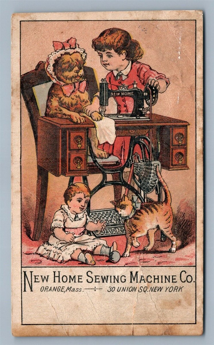 Today’s Vintage Ad With Unexpected Cats.

Pro tip: when you want sewing done, ask the dog. Your cat will tell you to get lost.