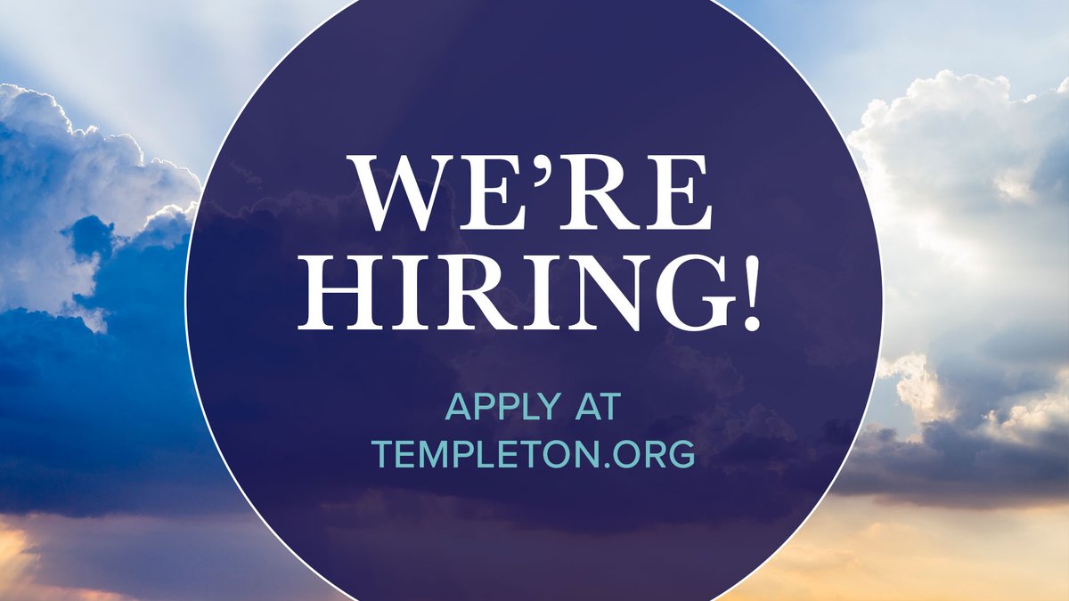 Is 7️⃣ your lucky number? Because we have *7* open job opportunities! We're seeking creative, committed individuals to carry out our philanthropic vision of supporting open-minded inquiry concerning life’s biggest questions. Check out the positions here: bit.ly/3e3W2lV