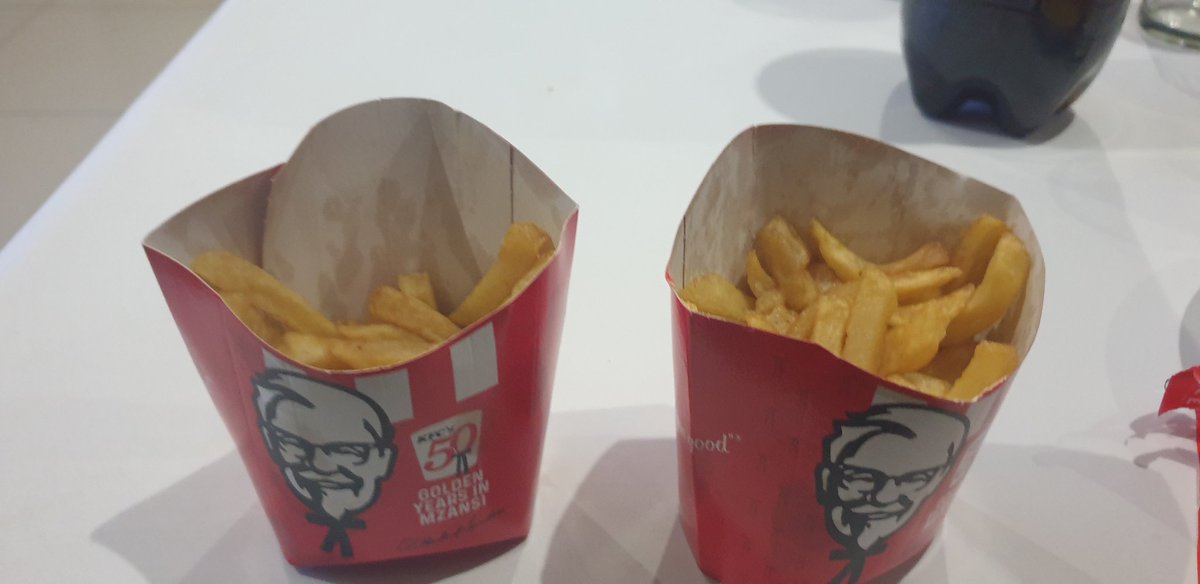 adamjaff's tweet photo. @KFCSA can you honestly tell me that is a regular chips? I know times are tough by this is pathetic. Thank you for spoiling family supper. #badservice https://t.co/LCGrwIlZ5W