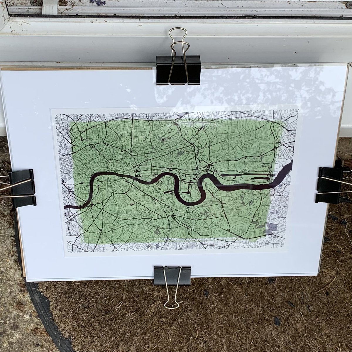 steveattewell's tweet image. 1/ Created this print today using the #cyanotype “sun print” technique. The negative was created with free @OrdnanceSurvey Open Zoomstack data. I’ve had soooo much fun mucking around with chemicals today 👍🏻 #osdeveloper