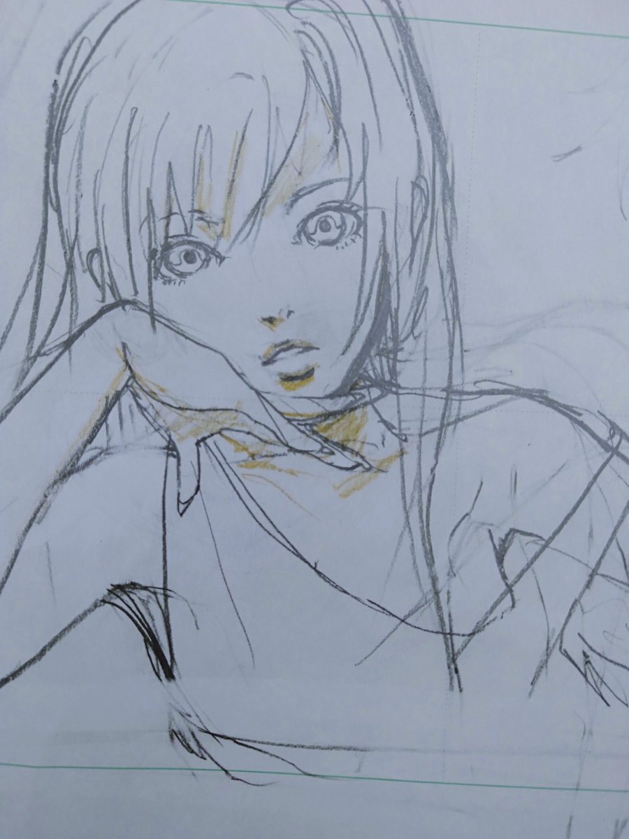 sim_kyrm's tweet photo. 顎を乗せてるポーズって単に楽だからというのではなくて、キャラの性格や置かれてる状況や心境といった意匠を盛り込むものだと思うのです。それに見合ったものでないと不自然だったりぎこちないものだと困るのです。虚勢を張ってるとき、意地を張ってるときわざとぎこちないポーズに描く時もありますね https://t.co/E5cB4M7xcc