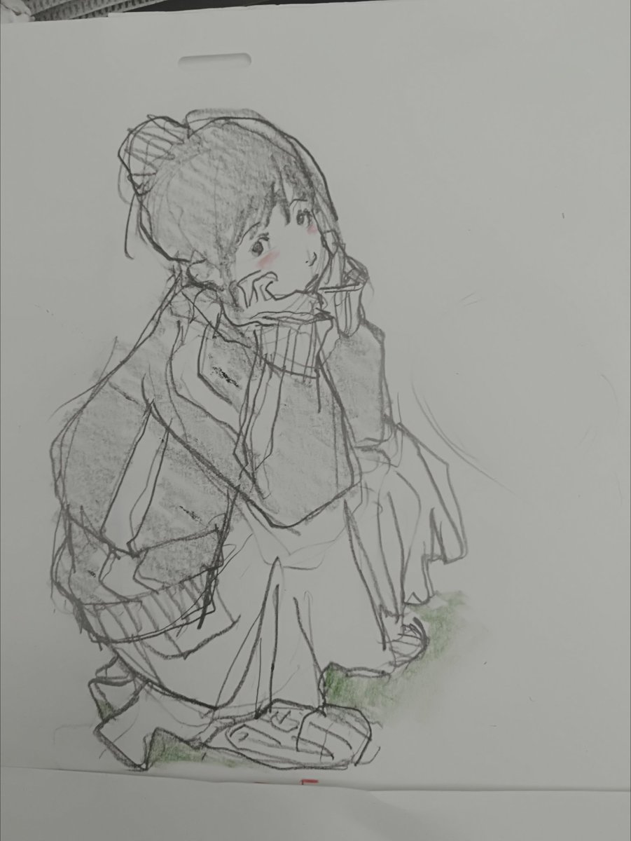 sim_kyrm's tweet photo. 顎を乗せてるポーズって単に楽だからというのではなくて、キャラの性格や置かれてる状況や心境といった意匠を盛り込むものだと思うのです。それに見合ったものでないと不自然だったりぎこちないものだと困るのです。虚勢を張ってるとき、意地を張ってるときわざとぎこちないポーズに描く時もありますね https://t.co/E5cB4M7xcc