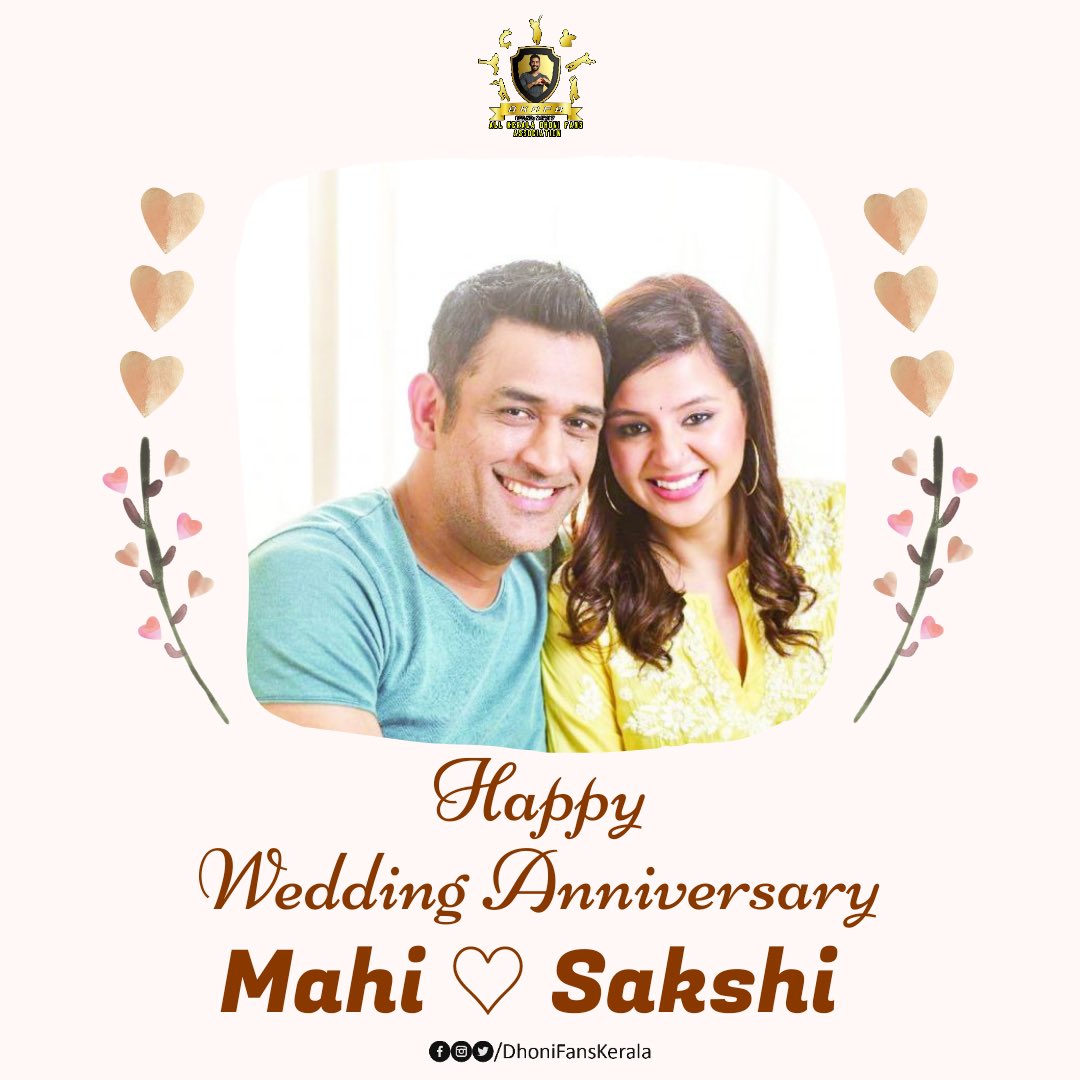 DhoniFansKerala's tweet photo. 11 years of togetherness

On This Day in 2010, MS Dhoni tied the knot with Sakshi Singh Rawat at Dehradun, Uttharakhand. 
.
.
.
.
.
.
.
.
.
#mahi7781 #sakshidhoni #msdhoni #zivadhoni #mahendrasinghdhoni #dhoni #indiancricketteam #chennaisuperkings #4thjuly #july4th #akdfa https://t.co/R2A7L09JwN