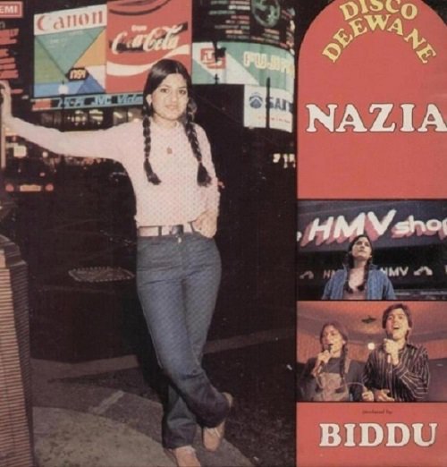 IndiaHistorypic's tweet photo. 1981 :: Cover of Nazia Hassan's Album 'Disco Deewane' https://t.co/yXIdJCBz4g