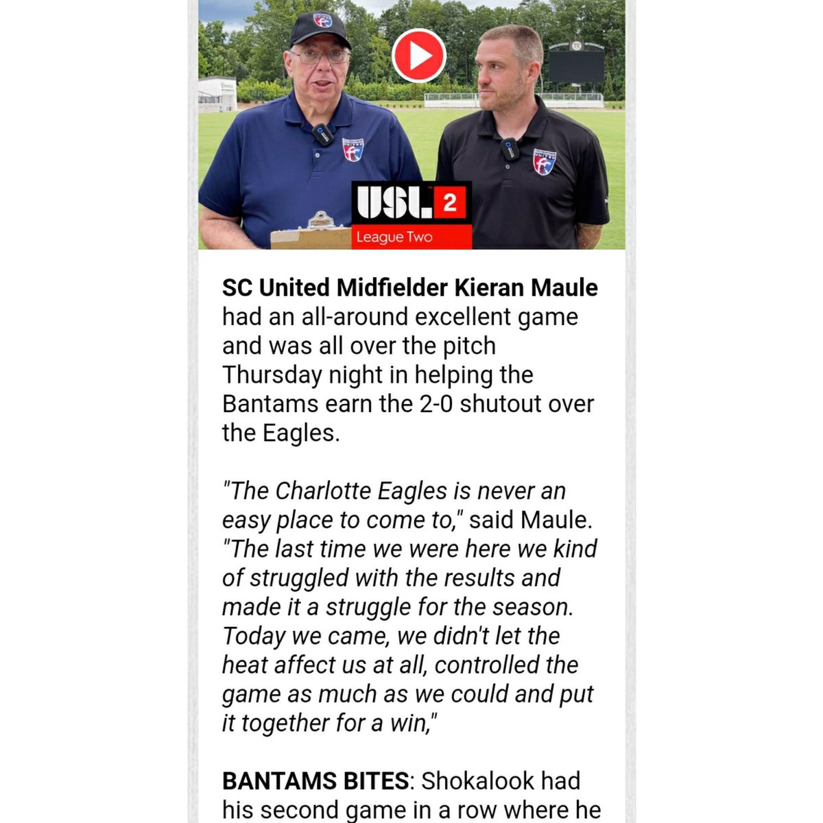 Go watch our post-game report from Thursday's away matchup in Charlotte!!! Link: conta.cc/3wg56LN