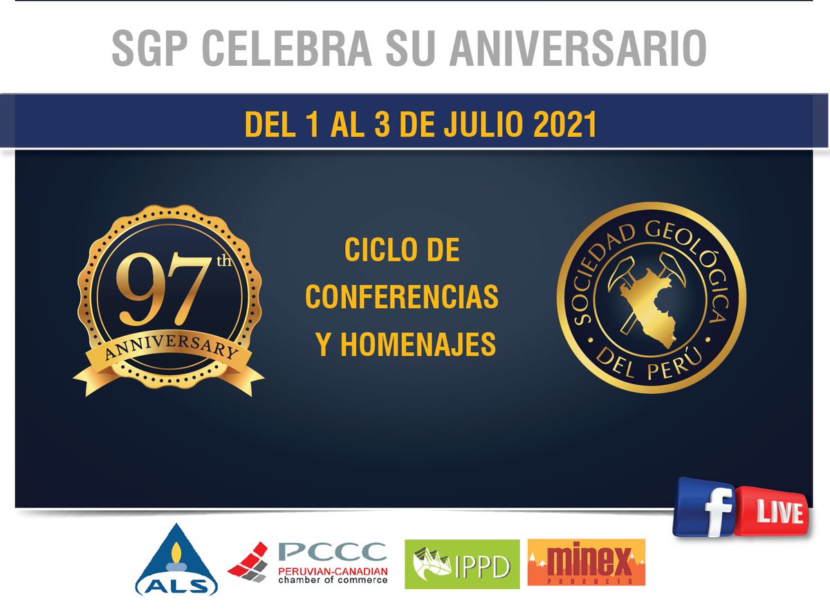 97° Aniversario SGP - 3 jul. 2021 06:00 p. m. Lima 
Haga clic en el enlace a continuación para unirse al seminario web: 
zoom.us/j/94439328501... 
Código de acceso: 597507
Ver programa: sgp.org.pe/97-aniversario…