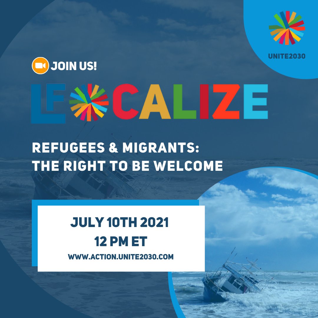 Unite2030's tweet image. Join UNITE2030 Youth Delegates for ”Refugees and Migrants: the right to be welcome” on July 10th 2021 at 12pm ET
Register via the link:
zoom.us/meeting/regist…
.
.
#SDGs #unite2030 #localize2focalize #SDGs2030 #UNSDGS #migrants #refugees