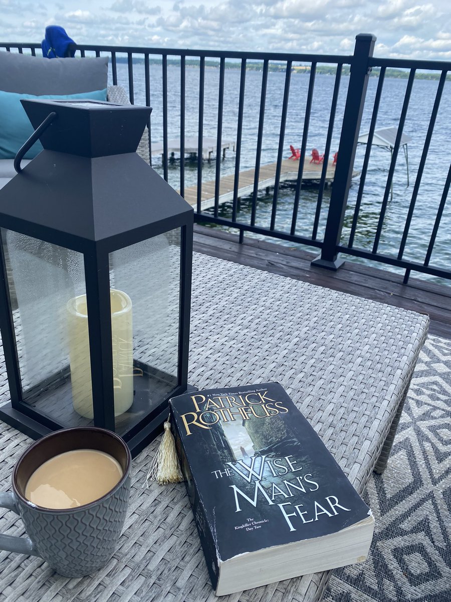 In approximately five years I will be finished with this book. 
.
🐌-paced reader
.
#patrickrothfuss #kingkillerchronicles #wisemansfear #summerreads #readingbythelake #SummerVacations #senecalake #thefingerlakes #homesweethome