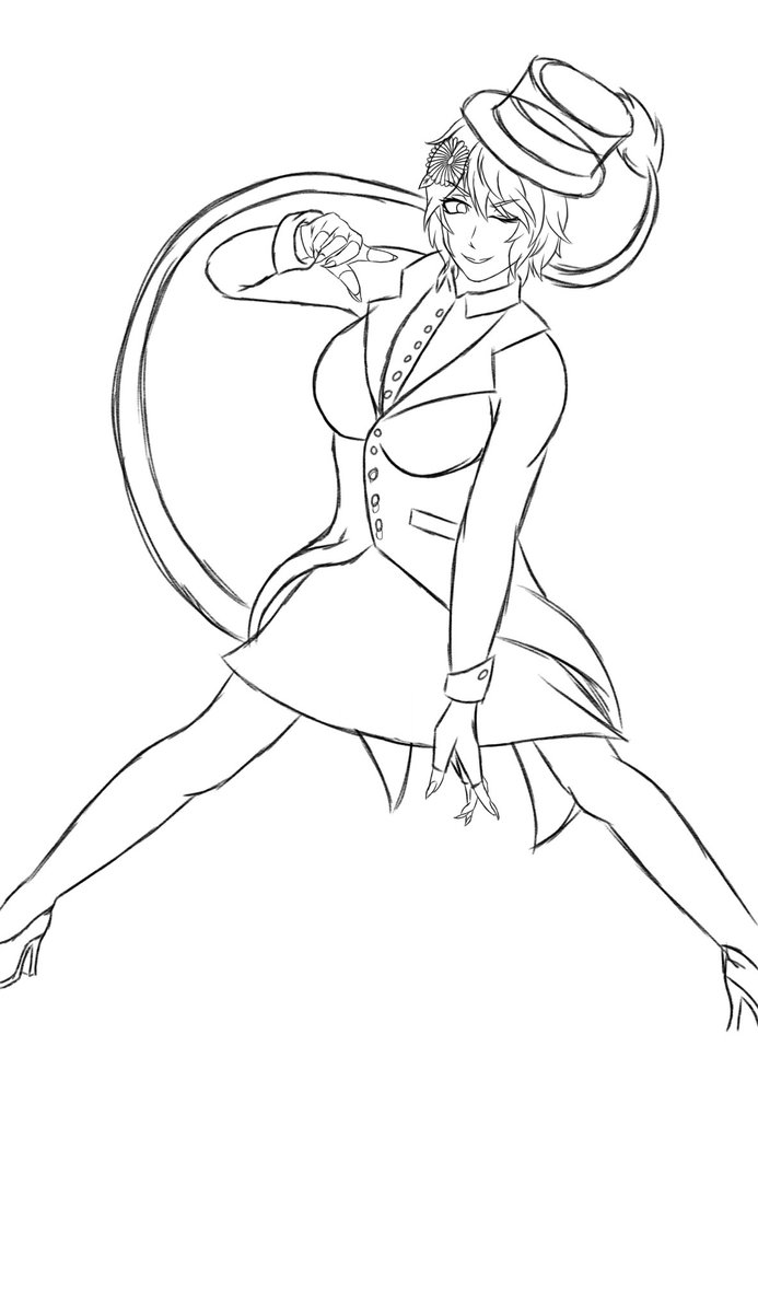 Wip of Olfina in a magician’s outfit.