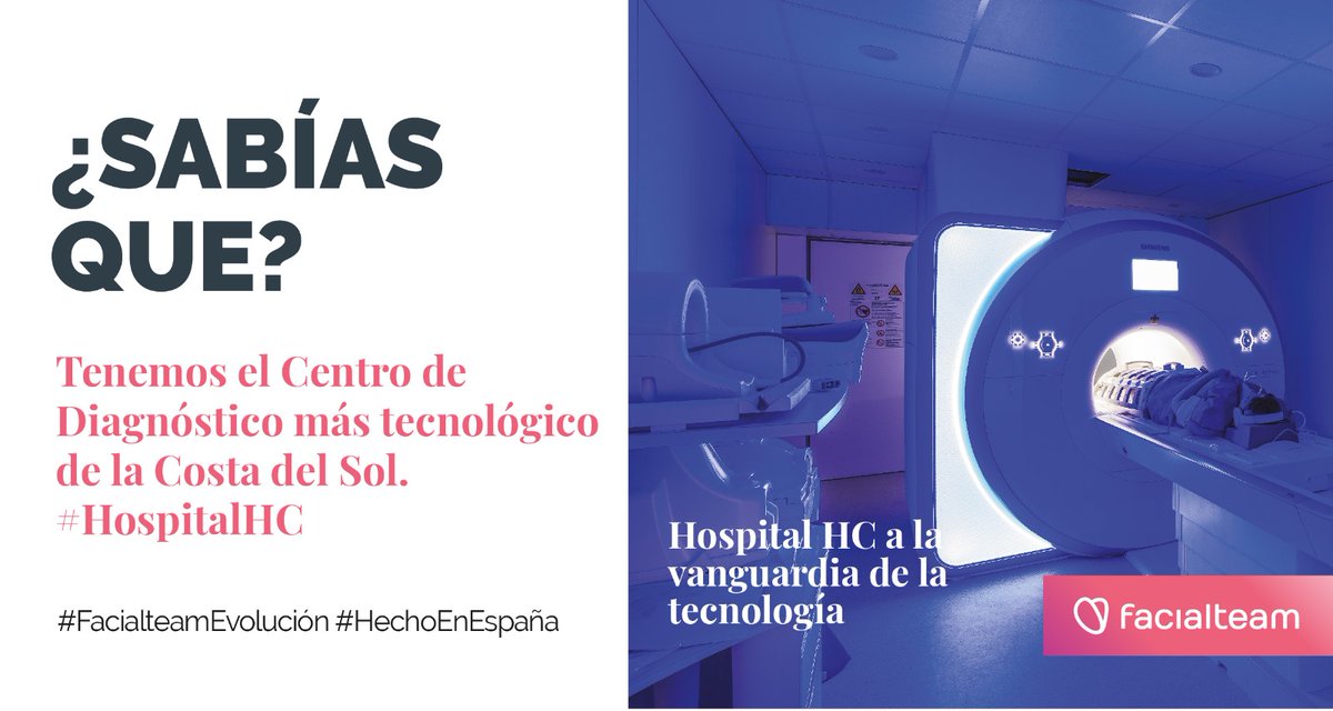 facialteam's tweet photo. ¿Sabías qué? Nuestro Centro de Diagnóstico, @HCMarbella , el de mayor dotación tecnológica de la #CostaDelSol. En #Facialteam siempre vamos a la vanguardia de la tecnología porque es una de nuestras herramientas de trabajo más importantes.
❤️ #HechoEnEspaña.
#Marbella https://t.co/69QDmrMlGE
