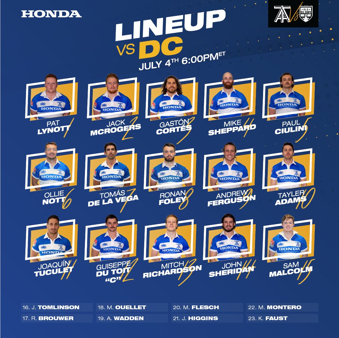 𝐖𝐄𝐄𝐊 𝟏𝟔 | 𝐌𝐀𝐓𝐂𝐇 𝐋𝐈𝐍𝐄𝐔𝐏

First starts of 2021 for Ollie and Sammy. Here's our 23-man lineup to face <a href="/OldGloryDC/">Old Glory DC</a> tomorrow evening.

Lineup Details » torontoarrows.com/news/lineup-21…

#ArrowsUp | #TORvDC | <a href="/HondaCanada/">Honda Canada Inc.</a>
