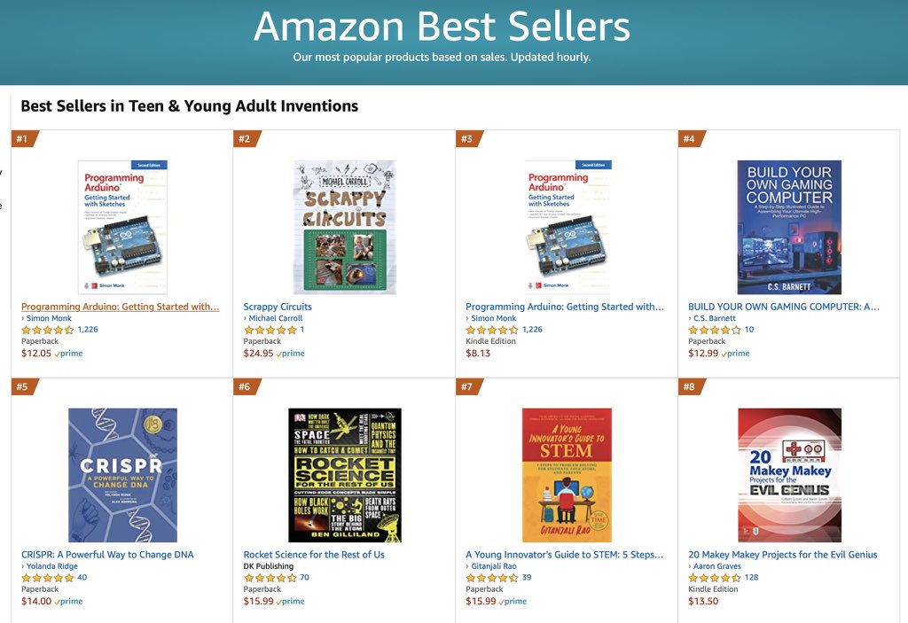 Wow!!! <a href="/ScrappyCircuits/">Scrappy Circuits</a> is an Amazon Best Seller. #ISTE #ISTELive #STEMed #STEM #BeCreative 

Get yours:
amzn.to/3wQGEl7