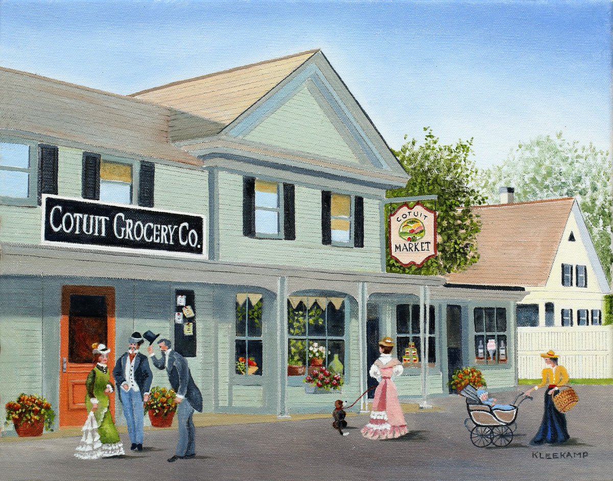 Cahoonmuseum's tweet photo. #ArtAuction https://t.co/x7fVfOqEzB thru 8p Jul10. Mobile bidding: text cahoonauction to 76278. Your support benefits the artists and the Cahoon Museum’s educational programs. Thank you! 🎨🖌️🖼️Kathryn Kleekamp, A Charming Village Market, 2021, Oil on canvas, 16"x19" framed #art https://t.co/6kLlAJI2au