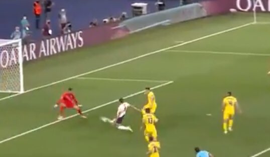 Jhdharrison1's tweet photo. #Bushchan will be disappointed with the goal

He does well to get off his line quickly &amp; his decision to use the spread technique is class but he twists his body at the last minute meaning rather than hitting his chest the ball hits the net!

#ENG  #ThreeLions  #EURO2020  #UKRENG https://t.co/XgzqFpq2Dp