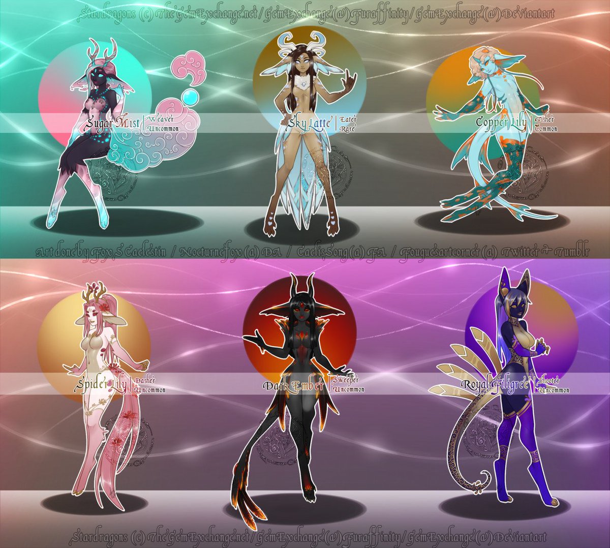 Gem_Exchange's tweet photo. Guest batch is up! Featuring CaelisSong
@Fouquesart  
https://t.co/aM5YbHYsy9
https://t.co/5Lg6wWtLwv

#adoptable #stardragons #thegemexchange #furryadopt #adopt https://t.co/nEfBlpaL2I