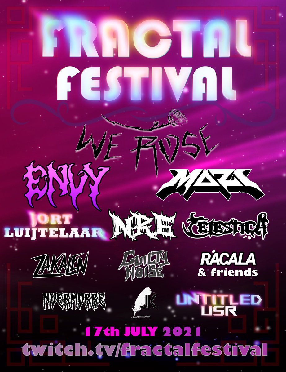 FRACTALFEST's tweet photo. FRACTAL FESTIVAL - PHASE 2 LINE-UP
🔮🔮🔮🔮🔮🔮🔮🔮🔮🔮🔮
@WeRoseMusic @envydubz @MAZIdubz @JortiNT @nrgdubs @djcelestica @Zakalenmusic @GuiltyNoiseDub @RandyCaris @Nvermorre @Just_Kyle_Music @UntitledUsr https://t.co/2rh2ImFX8W