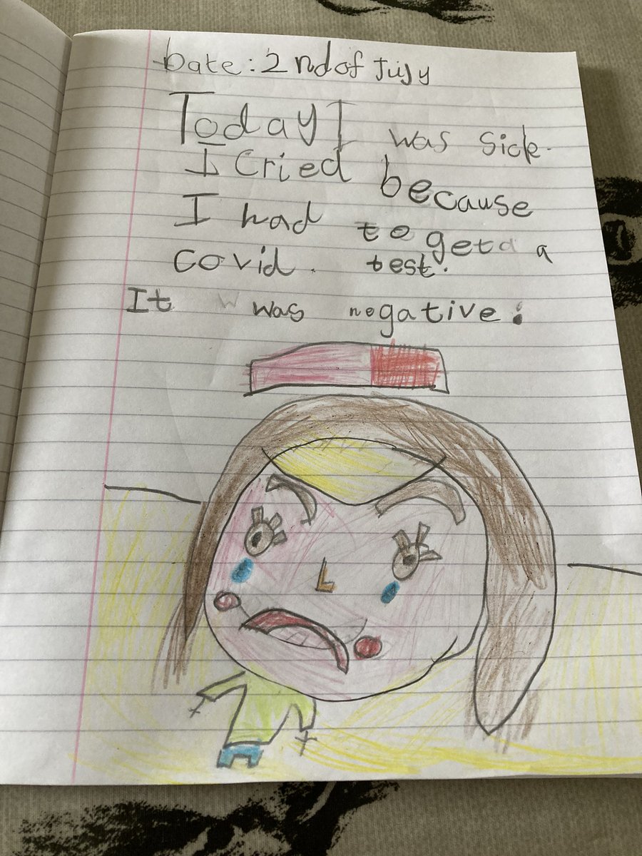 Really makes me wonder what the long terms effects are gonna be of this #pandemic. For how long will a cough and a temp mean we have to get tested last?  My 5 year old’s summer journal….