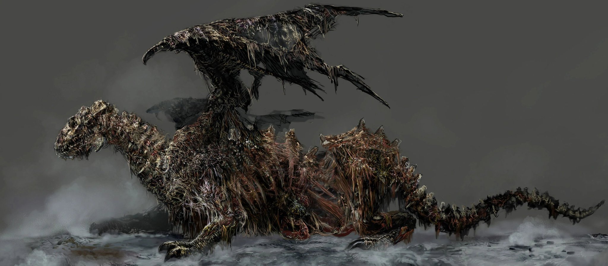 FromSoftware Aesthetics on Twitter "Undead Dragon concept art https