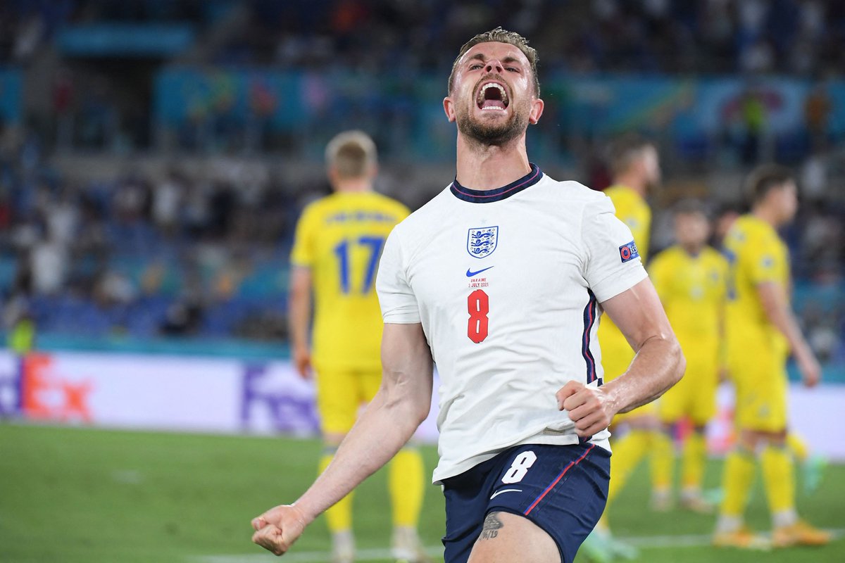 UEFAEURO's tweet photo. 🏴󠁧󠁢󠁥󠁮󠁧󠁿 When you score your first goal for England...

Jordan Henderson ⚽️

#EURO2020 https://t.co/xZfxaYzW9F