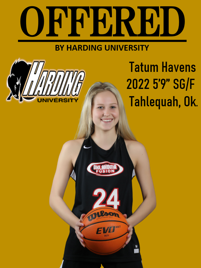 ladyfusionhoops's tweet photo. Excited for @ladyfusionhoops 2022 @tatumhavens for receiving an offer to play for Harding Univ!  Tatum is a hard nosed player that can really shoot it &amp; finish at the basket! She's long, athletic, committed to the team &amp; works hard 100% of the time! Congrats Tate! @Harding_WBB https://t.co/j7QL4LJm7E