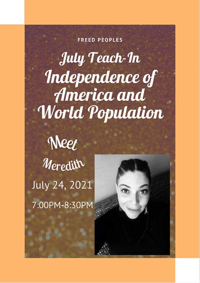 PeoplesFreed's tweet photo. 'Mercilessly Indian Savage"
Meet Meredith. This is not your grandfather’s teach-in!  Be fully prepared for her pearl clutching teachings!  Grab your tickets now! #IndependenceDay
#independenceforwho
https://t.co/wyPGExpAWG https://t.co/h5XjqlqiLG