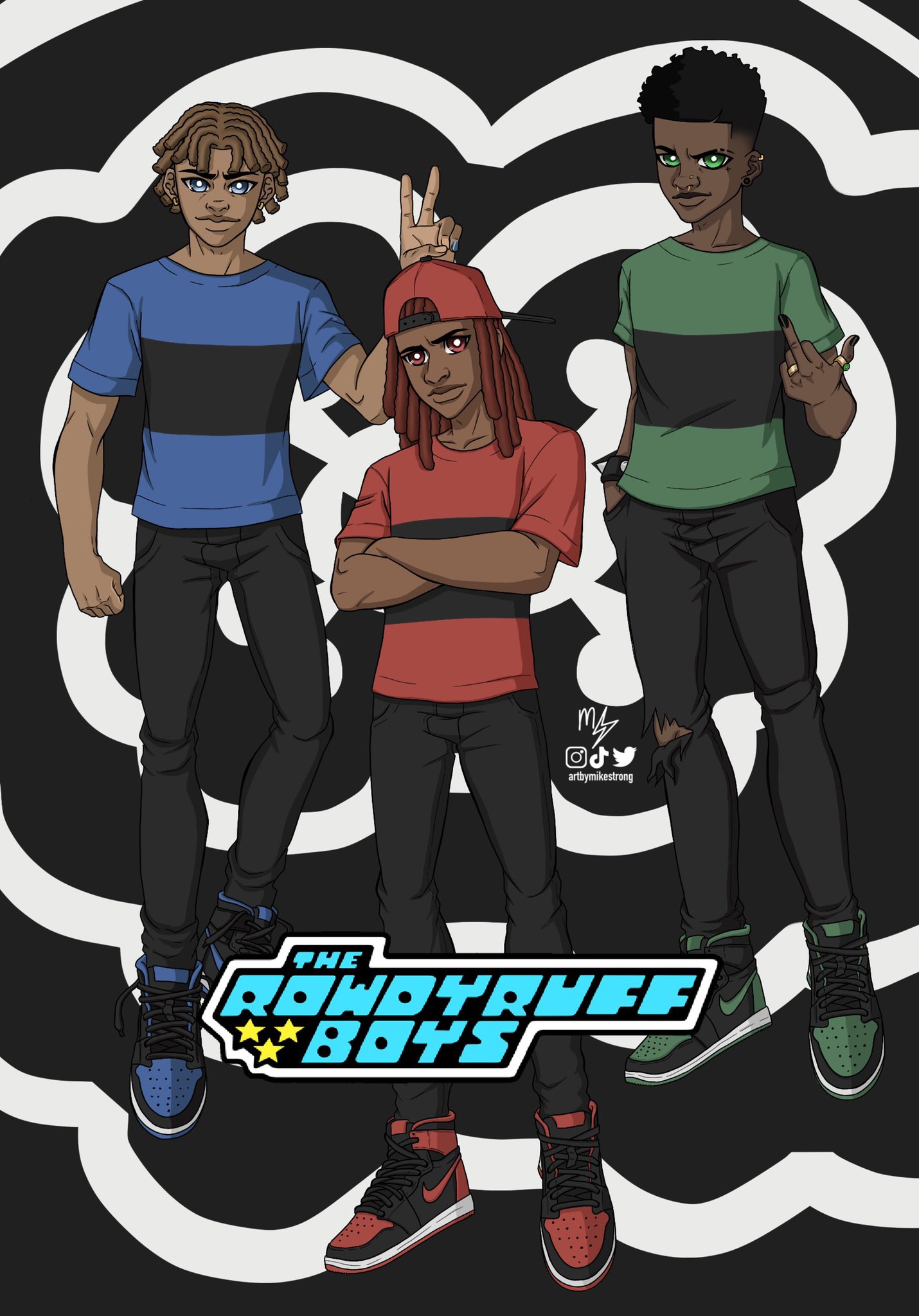 Artbymikestrong on X: “Rowdy Ruff Boys but make them black https