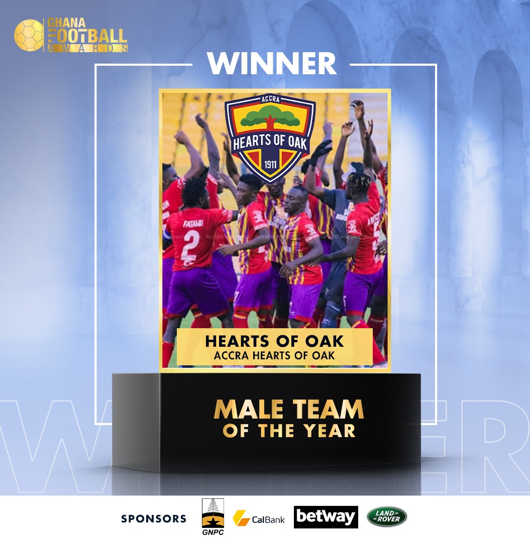 Accra Hearts of Oak <a href="/HeartsOfOakGH/">Phooobia! - #WeNeverSayDie 🏅🏆</a> are the Male Team of the Year.

#Gfawards #Gfawards2021 #GhanaFootballAwards #BringBackTheLove