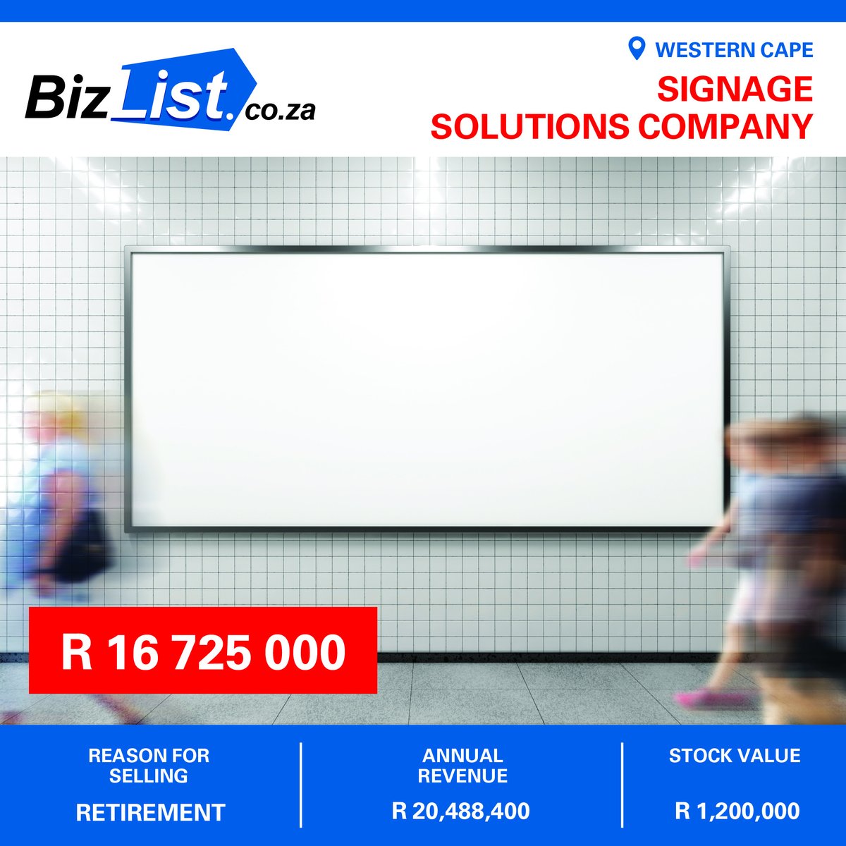 BizlistSA's tweet photo. Well established signage business based just outside Cape Town, with over a decades experience in the signage industry. This owner-operated business boasts with an impressive list of customers &amp; multiple blue-chip companies across various industries.

https://t.co/aq2a1Jj7S1 https://t.co/fy1FFcEkRn