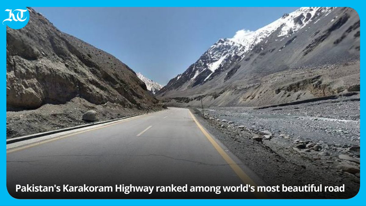 #Pakistan's Karakoram Highway ranked among world's most beautiful roads.

The scenic route connects China to Pakistan. Details: bit.ly/3xC0Is2