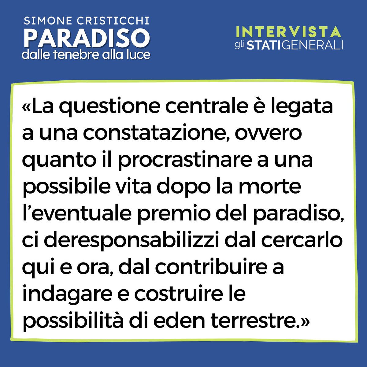 scristicchi's tweet image. #ParadisoDalleTenebreAllaLuce Dal 23 al 28 Luglio a San Miniato (PI), prima nazionale, BIGLIETTI 🎟 bit.ly/3xub7oY

#Dante700 #dramma75 #simonecristicchiteatro 
#simonecristicchi #teatro #nuovospettacolo 

Dall'intervista 
🗞 @stati_generali 
🖊 @Minerva84