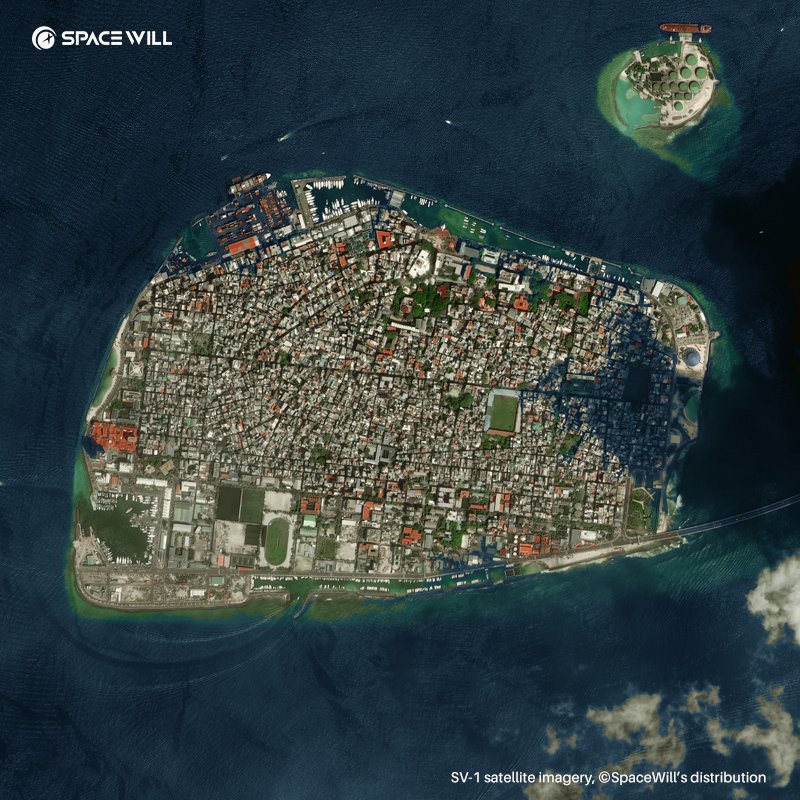 spacewillinfo's tweet photo. 7.11 marks #WorldPopulationDay2021, #SV-1 imaged #Malé, Maldives -the most populated city in the world. #SV high-resolution satellite imagery provides great support for #urbanmanagement, such as #mappingupdates, #planning, #landclassification, #changemonitoring, etc. https://t.co/ywcx41I95H