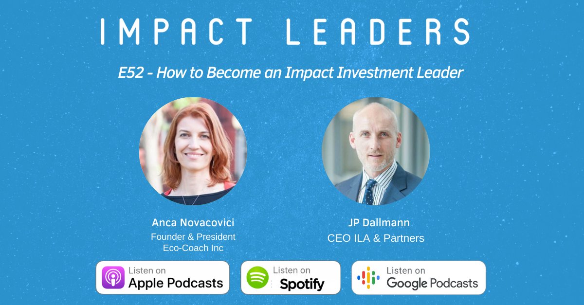 JPDallmann's tweet photo. New Episode #52 coming out soon! 🎙The Impact Leaders #podcast with Anca Novacovici from Eco-Coach Inc @ecocoach. 

✅Share, Subscribe &amp; Turn on your notifications NOW! So, you don’t miss out!
🙋🏼See link on bio or go to: https://t.co/9IkhoyrxIc 

 #ImpactInvesting https://t.co/c3klJZNEJi