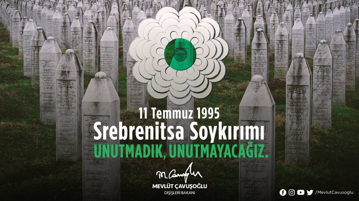 İnsanlık tarihinin kara lekesi #Srebrenitsa Soykırımı’nın 26. yıldönümünde, bu zulümde şehit düşenlere Allah’tan rahmet, ailelerine ve Boşnak kardeşlerimize sabır diliyorum.

#Srebrenica26