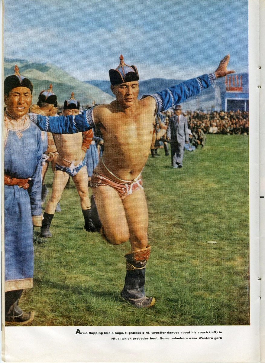 b_odko's tweet photo. 1958/7 сард Францын гэрэл зурагчин Анри Картье-Брессон ардын хувьсгалын 37 жилийн ойн баяраар БНМАУ-д ирэхдээ дарсан Эрийн гурван наадам,үндэсний бөхийн барилдааны тухай фото сурвалжлага,нийтлэл АНУ-ын "Спорт Иллюстрейтэд" сэтгүүлийн 1959/4/6 дугаарт нийтлэгдсэн. (Өнгөт зургууд) https://t.co/a9eTxA3myT