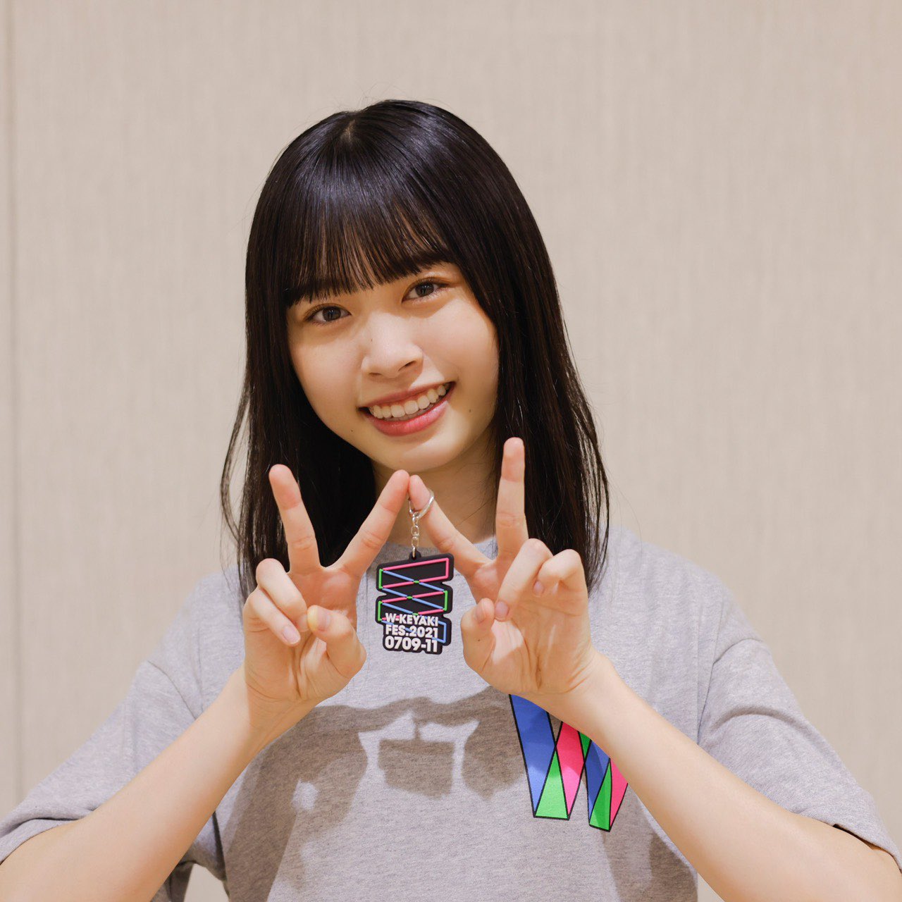 ダブルTシャツ ネイビー×スカイブルー サイズL / W-KEYAKI FES