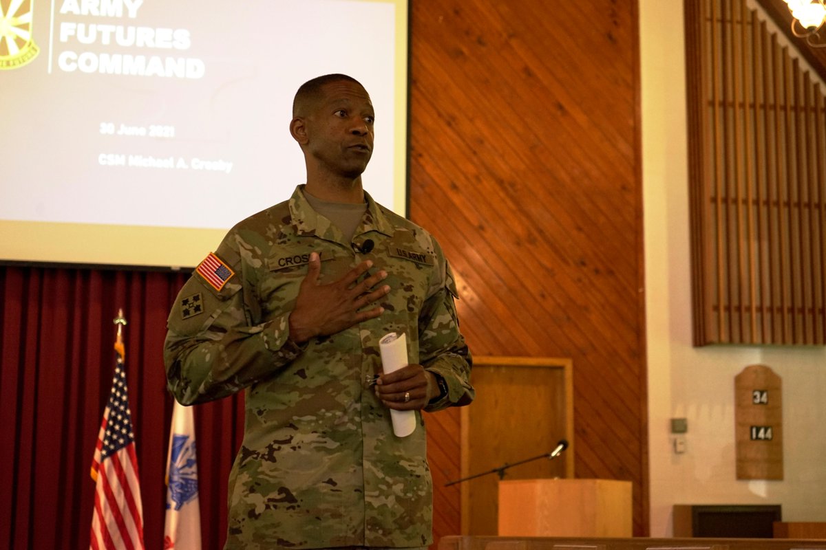 1stTSC's tweet image. #ArmyFuturesCommand CSM Michael Crosby attends #1TSC NCOPD with 1st TSC #Soldiers at #fortknox #USARCENT