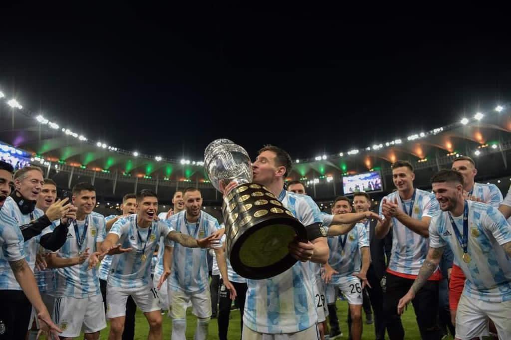 NivinOfficial's tweet photo. The wait is finally over!!! 
Congratulations to Messi &amp; Argentina!! What a match this is! ❤️

#CopaAmericaFinal https://t.co/9upa7mp6CM